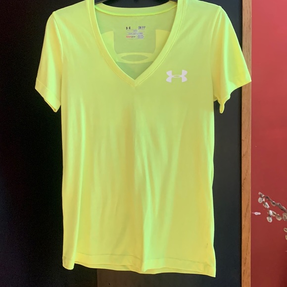 Under Armour Bright Neon Yellow Fitted Tee - Picture 2 of 7
